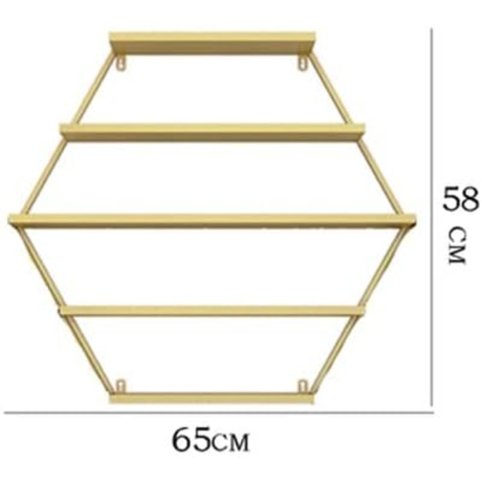 Настінна полиця для лаку для нігтів Sxlawesom, 5 полиць для зберігання лаку для нігтів, вміщує 100 пляшок лаку для нігтів або ефірних масел для салону настінна полиця для дисплея DIY (золото) 65x58x8см золото