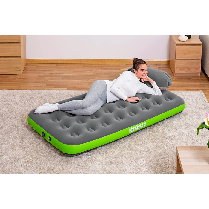 Надувне ліжко Bestway з подушкою-насосом Roll & Relax Single XL/Lo 188 x 99 x 22 см