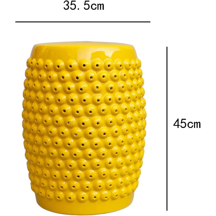 Садовий табурет, керамічний садовий табурет, порожнистий перфорований керамічний барабанний стілець у китайському стилі, креативний круглий табурет у вітальні, приставний столик для перевзування. (Колір білий) (Жовтий) Один розмір жовтий