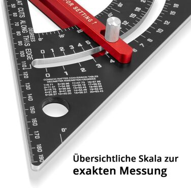 Кутник STAHLWERK з упорним метричним алюмінієвим кутоміром упорний кутник столярний кутник багатофункціональний кутник для точних вимірювань, нанесення написів, розмітки та креслення