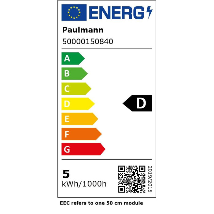 Світлодіодна стрічка EEK D (A - G) 24V 5000мм нейтральна біла, 150 76023