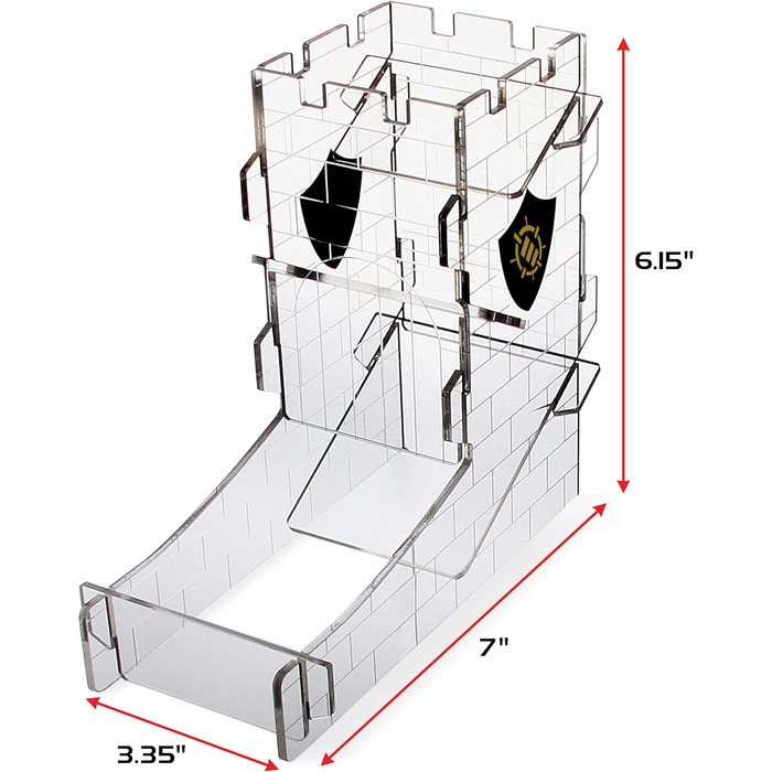 Лоток для кубиків ENHANCE Dice Tower для настільних рольових ігор - Дизайн вежі замку, портативний ролик для кубиків, кидання до 14 стандартних кубиків одночасно - Витравлений дизайн ідеально підходить для ігрових вечорів