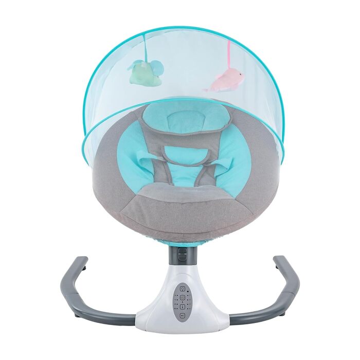 Електричні дитячі гойдалки Baby Bouncer з 4 амплітудами вібрації Функція синхронізації MP3-плеєр Дитяче крісло-гойдалка для немовлят віком від 1 до 12 місяців (синій)