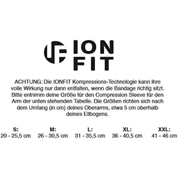 Компресійний рукав Ionfit для руки/ліктя, рекомендований Detlef Soost, проти запаху, антибактеріальний, розмір L, чорний