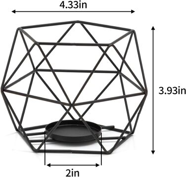 ИПідсвічник чорний метал, підсвічник чорний, підсвічник чорний, підсвічник металевий, контейнер для ароматичної лампи, часто використовується в спальнях, прикраса весільного столу, 2 шт.
