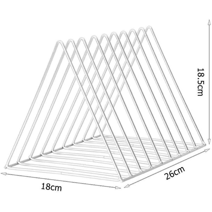Тримач для журналів, настільна залізна полиця, книжкова полиця, багатофункціональна, трикутна, папка, прикраса, домашній офіс, книжкові полиці (біла), 2 шт.
