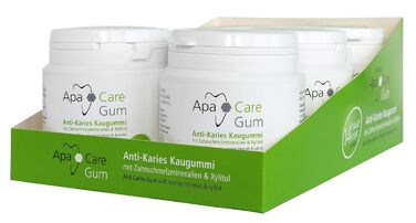 Антикарієсна жувальна гумка Apa Care Gum з мінералами емалі та ксилітом 6 банок