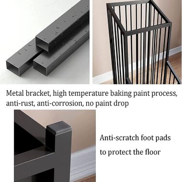 Металевий тримач для парасольки XZFJFID, окремо стояча підставка для парасольки, багатоцільовий декоративний тримач для палиць для передпокою, передпокою, дому, готелю, офісу чорний 40x25x62см