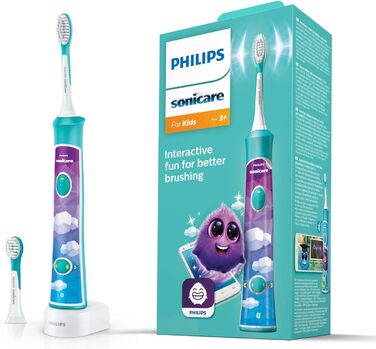 Електрична зубна щітка Philips Sonicare for Kids звукова зубна щітка з таймером, підтримкою додатків і Bluetooth (модель HX6322/04)