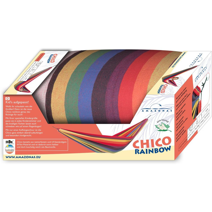 Барвистий дитячий гамак Chico Rainbow 2-8 років до 80 кг в кольорах веселки одномісний