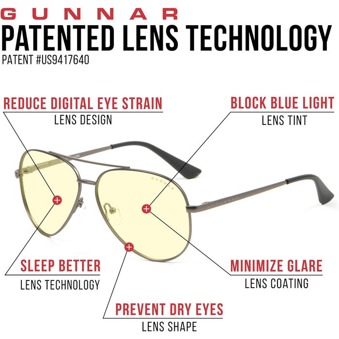 Ігрові та комп'ютерні окуляри Gunnar - Maverick - окуляри з фільтром синього світла, преміальний синій фільтр, захист від ультрафіолету, 'Бурштин - лінза бурштин (65 захист від синього світла) 'Бурштин (блокує 65 синього світла)