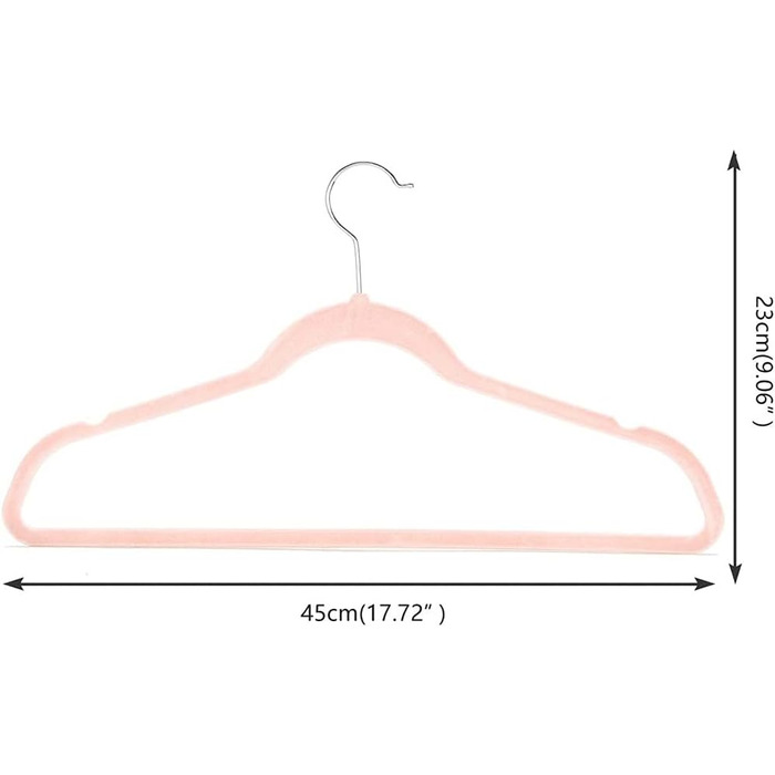Оксамитова вішалка для гардеробу, сорочки, костюма, штанів, спідниці, вішалка для костюма з нековзною поверхнею протиковзка товщина 6 мм компактна гачок, що обертається на 360, рожеве золото, (20 шт.) рожеве золото 44,5 см