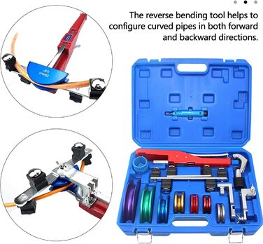 Трубогиб Jargrovs, ручний трубогиб 1/4'-7/8', трубогиб для металевих труб з функцією зворотного згинання та зачисткою задирок, трубогиб під кутом 90 для мідних труб та інструмент для згинання гальмівних труб