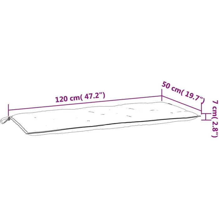 Подушки для садової лавки 2 шт. Темно-синій 120x50x7 см Оксфорд, 379064