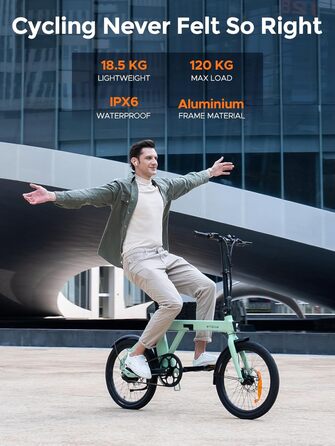 З акумулятором APP Ebike 36V 9.6Ah до 100 км, складний велосипед E Bike з двигуном потужністю 250 Вт, макс. 25 км/год, датчик крутного моменту 42 Нм та карбоновий ремінь, електровелосипед 3-ступінчастий PAS приміський для міста P20 зелений