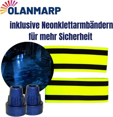 Капсули Ossenberg Crutch Capsules Blue 16 мм ремінець на липучці Olanmarp з нашивками 2 шт. и (2 шт. и капсула для милиці)