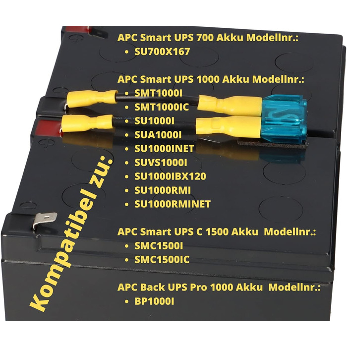 Комплект акумуляторів 2 шт. 12V 12Ah сумісний з ДБЖ UPC APC RBC6 RBC 6 APC Smart UPS / 700 / 1000 / 1500 & Back UPS Pro 1000