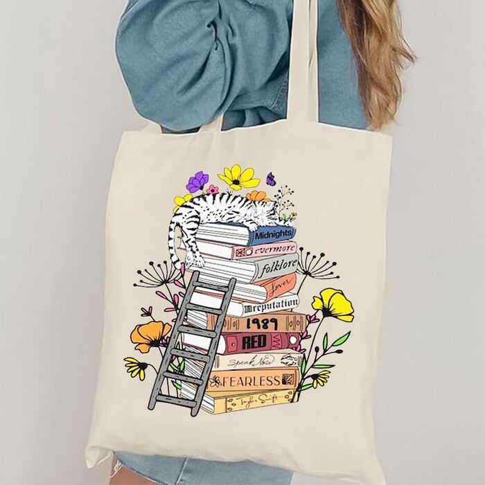 Тканинна сумка Lonimia з принтом, жіноча сумка-сумка TS Album Inspired, тканинна сумка-сумка TS Canvas Tote Bag Естетичні сумки-сумочки Бавовняна сумка Полотняна сумка Подарункова сумка для любителів музики