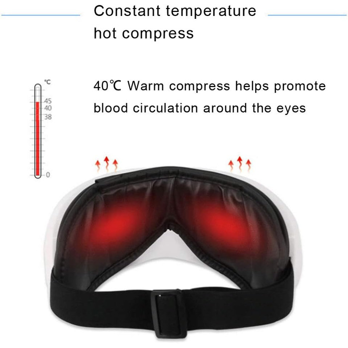Електричний масажер для очей, термокомпресія та вібрація Музика Масажер для очей Futigue Dry Eyes Зняття стресу