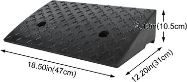Бордюрний пандус Drive-on Ramp 2Pcs Бордюрний пандус Гумовий портативний пандус для інвалідного візка Дверний пандус Пороговий пандус для автомобіля, мотоцикла, інвалідного візка, роллятора, чорний