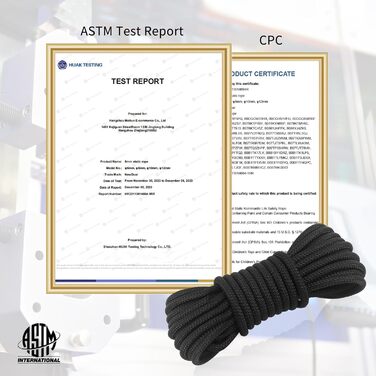 Статична мотузка для скелелазіння NewDoar 18KN 10 мм (3/8 дюйма) Мотузка з подвійним плетінням для Prusik, виживання на відкритому повітрі, піших прогулянок, альпінізму, тягання (20 футів) (чорний 10 мм, 98 футів (30 м))