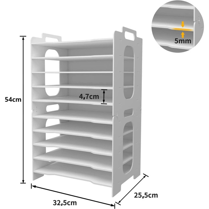 Лоток для документів PUNCIA A4 Лоток для листів 7 відсіків для зберігання Настільний органайзер для файлів з ПВХ Лоток для паперу Зберігання файлів Система зберігання документів Тримач документів для офісу Навчання Шкільний офіс (10 рівнів)