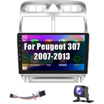 Автомобільна стереосистема для Peugeot 307 2007-2013 Carplay Android автомобіль, радіо 9-дюймовий сенсорний екран Радіо Bluetooth HiFi GPS навігація WiFi Mirror Link FM RDS камера 2 Din екран для Peugeot 307 1G 32G