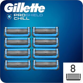 Леза для бритви Gillette ProShield Chill (8 лез для бритви) (старі) 8 упаковок Одинарний