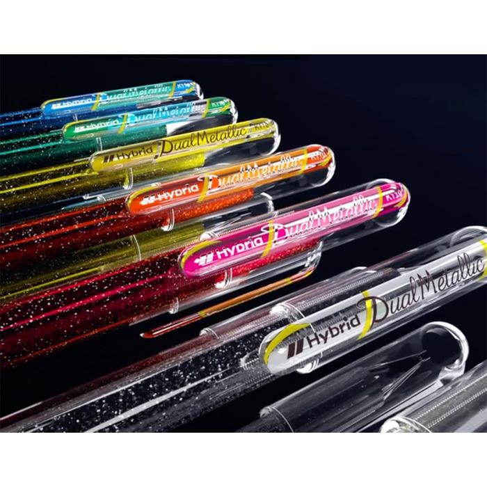 Ручка Pentel Gel Rollerball, металік, райдужна, 1 мм Pochette de 6 різнокольорова