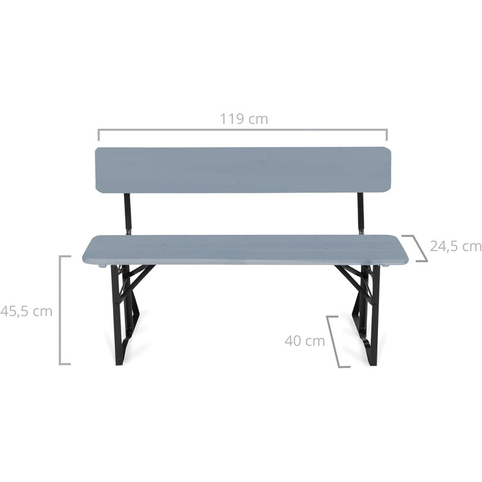 Набір пивних наметів Stagecaptain BBDL-119 GY Hirschgarten зі спинкою для балкона 2 шт. Set- Коротка версія з довжиною 119 см - 2 шт. Стіл, 4 шт. Лавка - Дерев'яна - Складна - Натуральна