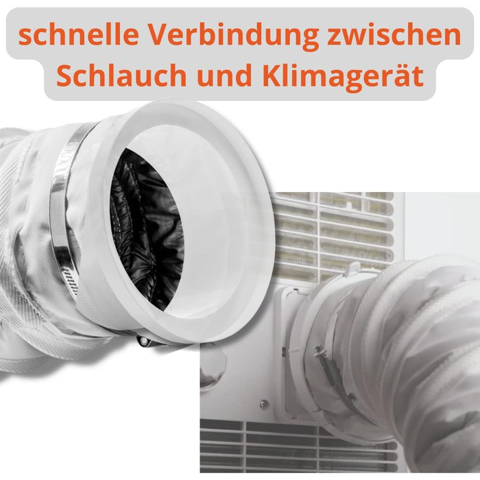 Шланг для витяжного повітря кондиціонер ізольований, 1800 мм додаткової довжини, змінний шланг для мобільних кондиціонерів, підходить для Climia CMK 2600 (адаптер без ізоляційного шланга)
