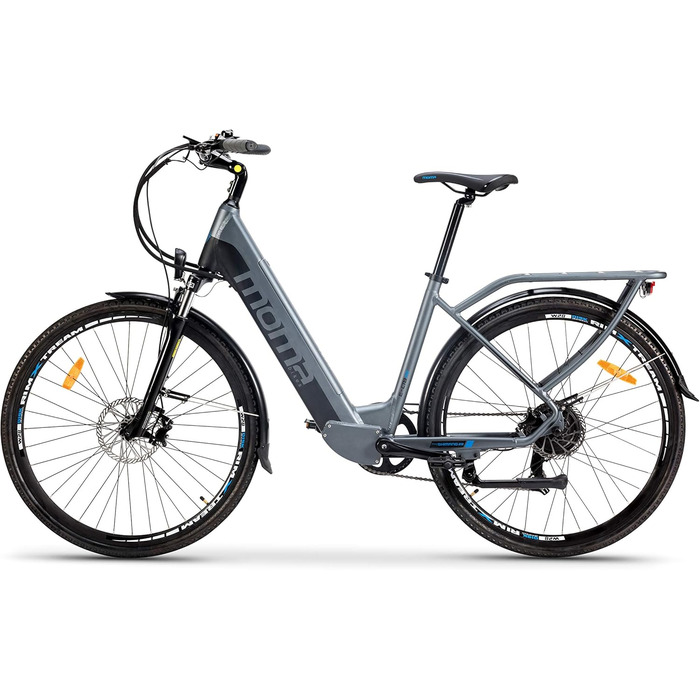 Електричний міський велосипед moma bikes EBIKE28 PRO, алюміній, 7 передач Shimano та гідравлічні дискові гальма, вбудований літій-іонний акумулятор 48V 13Ah