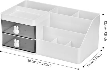 Органайзер для макіяжу DUOJIN Коробка для зберігання косметики Туалетний столик Органайзер для косметики з шухлядою, коробка для макіяжу з висувними ящиками для комода, спальні, ванної кімнати (білий)