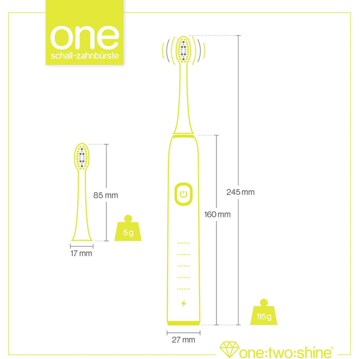 Подвійний пакет Звукова зубна щітка ONE 2 електричні зубні щітки з 8 щітками 2 очисники для язика 2 дорожні кейси 2 зарядні станції 2 адаптери живлення Тривалий час автономної роботи (Lime-Green)