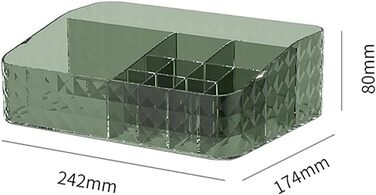 Прозорий органайзер для зберігання макіяжу ящики Догляд за шкірою Косметичні вітрини Вітрини для зберігання ящики для комода зелений 24.2 см