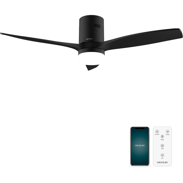 Стельові вентилятори з підсвічуванням EnergySilence Aero 5600 Aqua GoldBlack Connected, 132 см, 40 Вт, LED 20W Litch, 3 лопаті, 6 швидкостей, таймер, режим зима/літо, Wi-Fi, золото-чорний