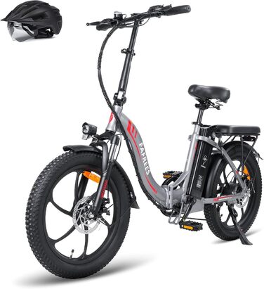 Офіційний чоловічий електричний велосипед F20 E-Bike Fatbike 20 дюймів з акумулятором 36V / 16AH, жіночий складний велосипед E Bike 250W Citybike, електричний складний велосипед E-Mountainbike 150 кг Shimano 7S, макс. 25 км / год сірий