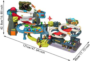 Динозавр гоночний автотрек іграшка, гнучкі залізничні колії, навчальна іграшка, іграшка Монтессорі, іграшкові транспортні засоби, іграшковий набір для, вулкан