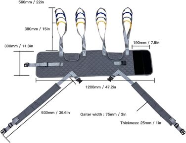 Слінг для ходьби, допоміжний засіб для ходьби, регульовані вантажні ваги 507 фунтів, медичний підйомний слінг для пацієнта для домашнього використання для людей похилого віку та інвалідів