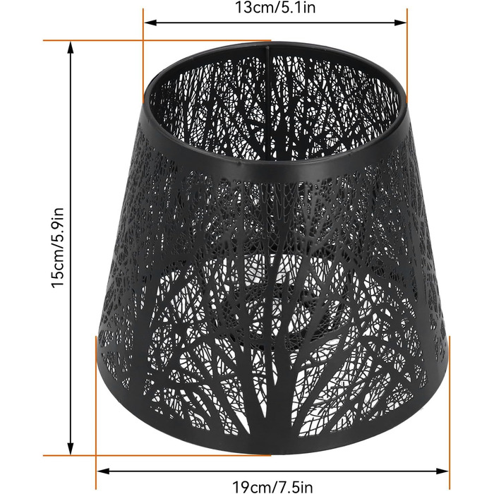 Абажури Cyrank для настільної лампи, Настільна лампа абажур Iron Art Hollow Design, металеві маленькі абажури E27, Металевий абажур для торшера, Оформлення спальні (чорний)