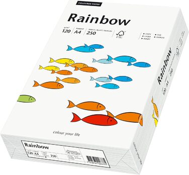 Папірус 88042205 принтер/копіювальний папір, папір для рукоділля Rainbow 120 г/м, A4 250 аркушів матовий, білий Single