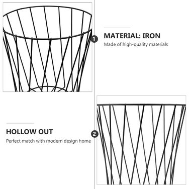 Відро з металевим дахом Toyvian 1 шт. Чорний офісний кошик для паперу Підставка для парасольки Непокритий контейнер для сміття 25. 50Х25. 50X18. 00СМ