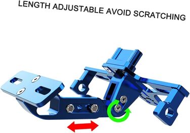Тримач номерного знака мотоцикла Shkalacar, регульований тримач номерного знака зі світлодіодним підсвічуванням, універсальний тримач з підсвічуванням номерного знака (чорний)