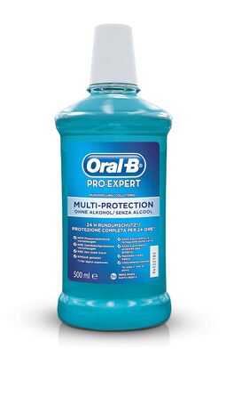 Ополіскувач для порожнини рота Oral-B Pro-Expert Multi-Protection, бореться з бактеріями, що викликають зубний наліт, м'ята, для тривалого свіжого дихання, 24-годинний захист, без спирту, максі-формат 6 упаковок x