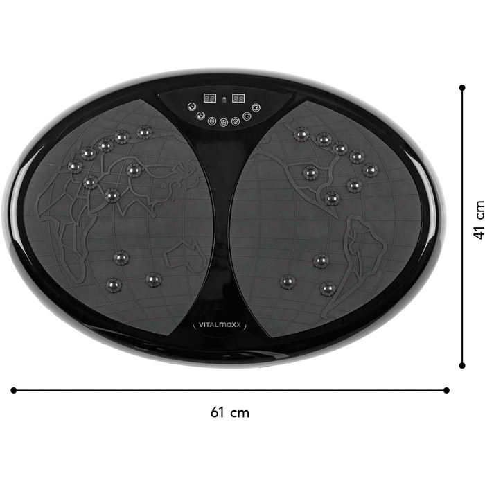 Вібротренажер VITALmaxx з різними рівнями вібрації та програмами, різними моделями Тренування всього тіла в домашніх умовах, включаючи еспандерні стрічки Чорний