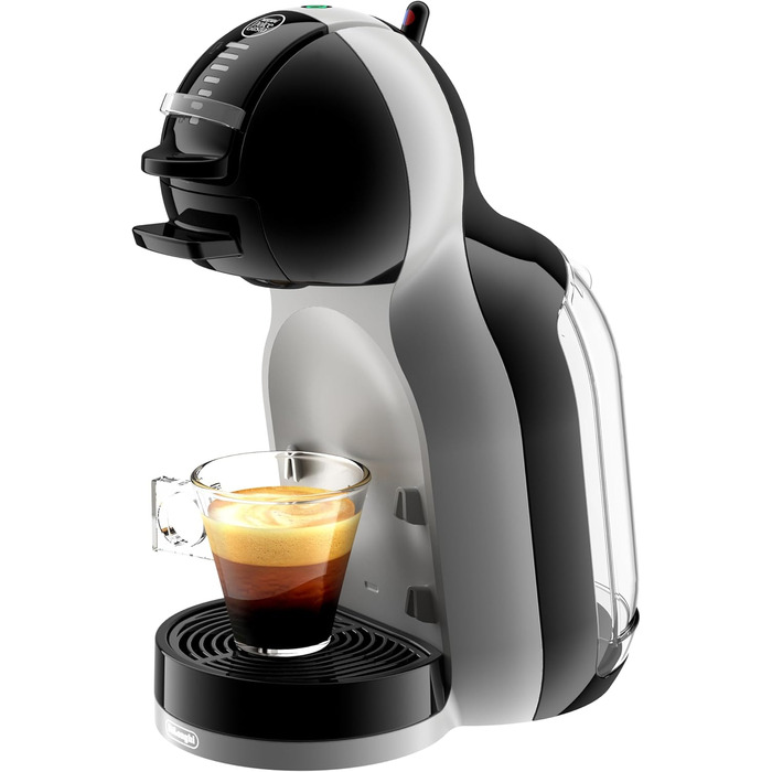 Капсульна кавоварка NESCAF De'Longhi EDG 155.BG Dolce Gusto Mini Me (для гарячих і холодних напоїв, тиск насоса 15 бар, резервуар для води 0,8 л) чорний / арктичний сірий