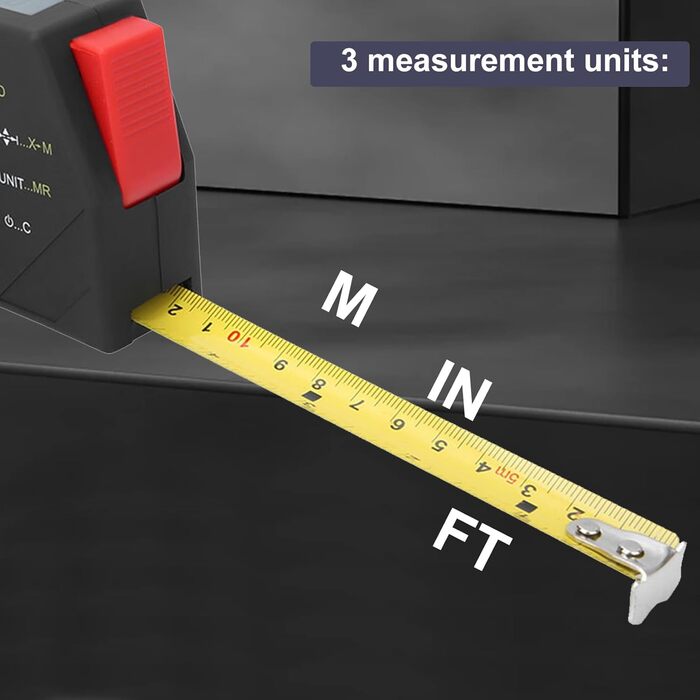 Вимірювач відстані стрічки, вимірювач відстані цифровий, 5м цифровий РК-дисплей вимірювальна стрічка електронна вимірювальна стрічка деревообробна лінійка, з функцією зберігання даних