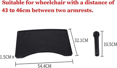 Зимовий піднос для інвалідного візка Lap Tray, знімний стіл для інвалідного візка з кріпленням для мобільності, підходить для рук крісел колісних від 43-46 см