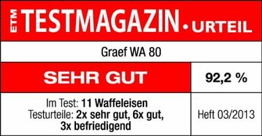 Вафельниця Graef WA 80, матова нержавіюча сталь матова одинарна з нержавіючої сталі