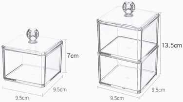 Багатошаровий тримач для ватних паличок Koomuao, акрилові ватні диски для зберігання банки для ванної кімнати, банки, дозатори, ватні палички, кульки, прокладки, тримач для ванної кімнати, органайзер для зберігання, 3 шт. и